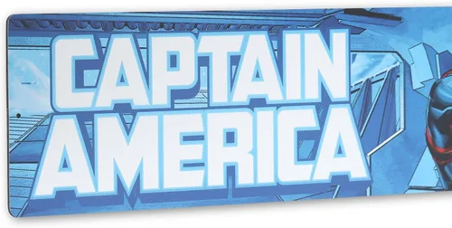 Miniatura 4 de Open Road Brands Letrero de metal con texto en inglés «Marvel Capitán América», arte de pared para cueva o sala de cine