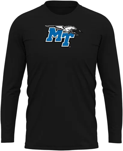 Miniatura 181 de Camisa deportiva de manga larga oficial de la NCAA Collegiate para hombre, colección negra con logotipo primario
