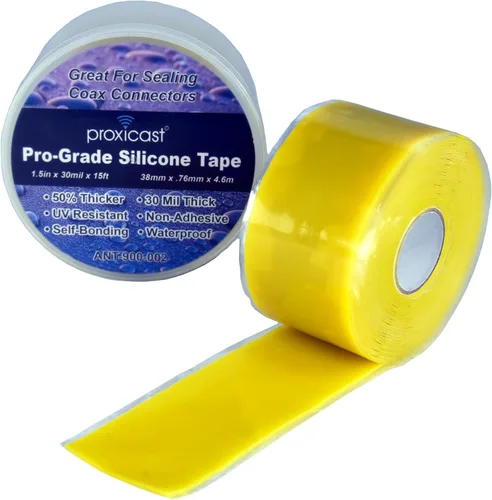 Miniatura 13 de Proxicast Cinta de sellado de goma de silicona autofundida extra fuerte de grado profesional de 30 mil resistente a la intemperie para antenas