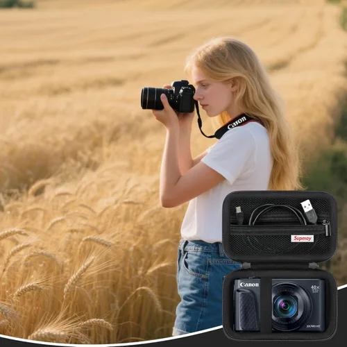 Miniatura 8 de Estuche de transporte rígido para Canon PowerShot SX740 HS/ SX730 HS/ SX720 HS/ SX620 HS/ G7 X Mark III/ G7 X Mark II cámara digital, bolsa de viaje