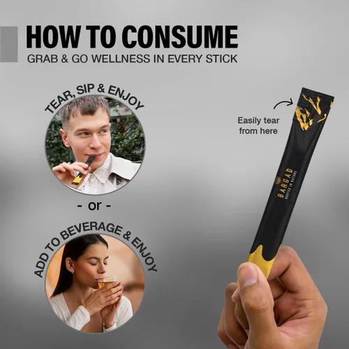 Miniatura 5 de BARGAD Palitos Shilajit puros del Himalaya con miel orgánica y azafrán (7 unidades) Palitos Shilajit fáciles de un solo uso Aumenta la energía