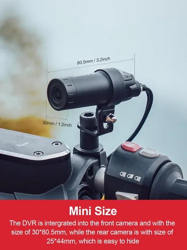 Miniatura 3 de INNOVV K6 - Cámara de salpicadero de motocicleta de doble canal QHD 2K+1080P, IP67 impermeable Mini Motocam con Wi-Fi, ángel dorado de 120°