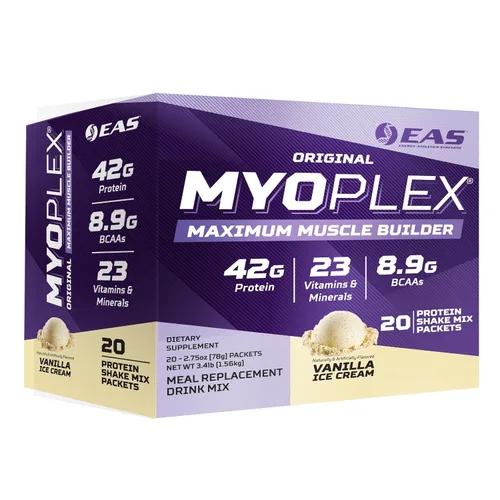 Miniatura 10 de EAS Original Myoplex Maximum Muscle Builder, mezcla de proteínas de reemplazo de comidas, mezcla de proteínas de calidad, 1.48 oz de proteína, 20