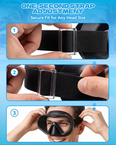 Miniatura 5 de Aegend Máscara de buceo para adultos y jóvenes, antivaho anti-UV, amplia visión, máscara de esnórquel para buceo, natación, esnórquel