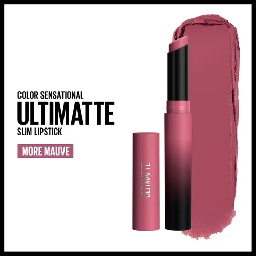 Miniatura 2 de Maybelline Color Sensational Ultimatte Lápiz labial mate sin secado, pigmento de color intenso, Más Malva, Rosa Malva Púrpura, 1 pieza 599 MÁS MAUVE