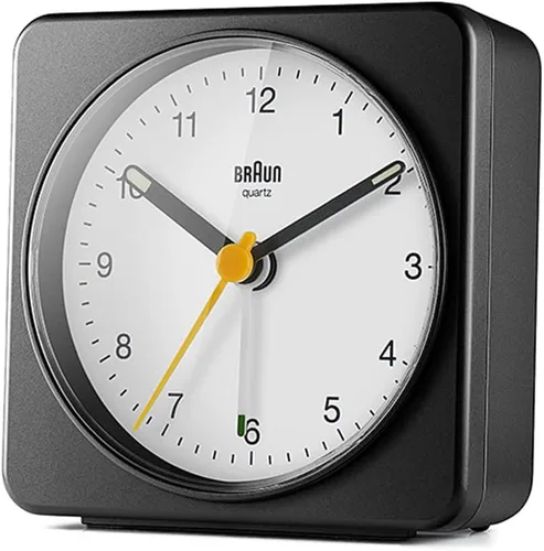 Miniatura 11 de Braun Reloj despertador analógico clásico con repetición y luz, movimiento de barrido de cuarzo silencioso, alarma de pitido Crescendo en blanco