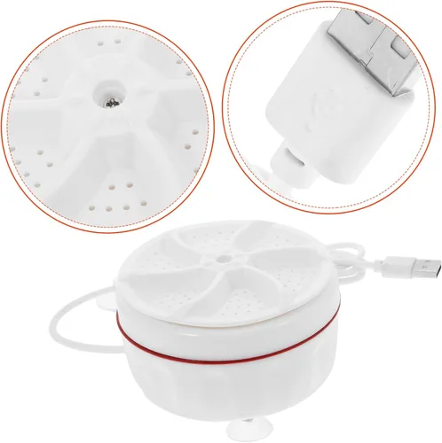 Miniatura 7 de Lurrose Mini lavadora portátil con alimentación USB, mini lavadora portátil para ropa interior, calcetines, turbo lavado para dormitorio, viajes