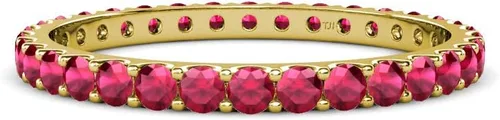 Miniatura 2 de Ruby 0.88 ctw U-Prong Anillo de eternidad para mujer, apilable, oro de 14 quilates