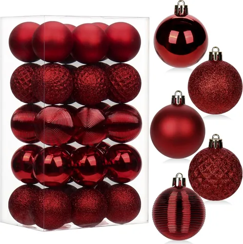 Miniatura 37 de 30 piezas de adornos de bola de árbol de Navidad irrompibles negros para decoración navideña
