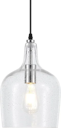 Miniatura 12 de Lámpara Colgante de Vidrio Moderna de Latón 1 Luz Individual con Cúpula Luminarias Colgantes para Isla de Cocina Comedor Pasillo, Diámetro 9 Latón