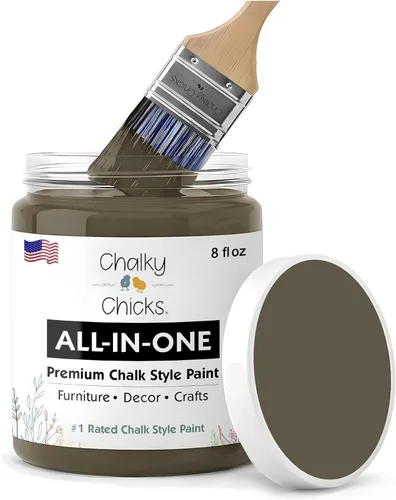 Miniatura 188 de Chalky Chicks - Pintura mate a la tiza, no requiere lijado, 4 onzas líquidas, color gris oscuro (Gun Metal Gray), para muebles, pintura sin Gris