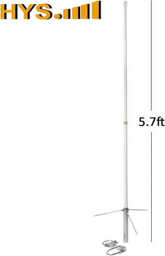 Miniatura 2 de HYS Antena de estación base de fibra de vidrio presintonizada para VHF/UHF 144/430MHz - 4.5dBi VHF y 7.2dBi UHF, conector SO239, 5.7 pies de largo