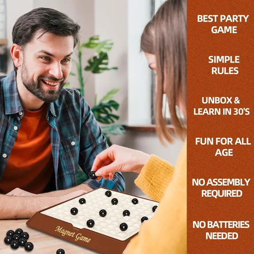 Miniatura 4 de Juego Magnético, Juegos de Mesa para Adultos y Niños con Tablero de Almacenamiento, Juegos Familiares para Niños y Adultos, Juego Magnético