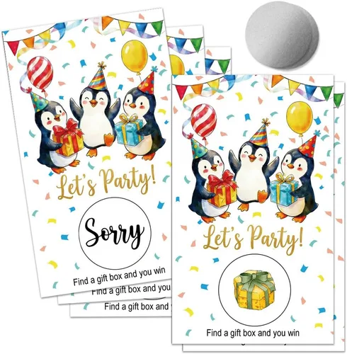 Miniatura 10 de 50 tarjetas de juego Panda-Monium para rascar, divertidas tarjetas de Pandas para fiestas de cumpleaños, fiestas de cumpleaños y amantes