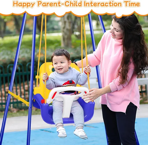 Miniatura 7 de Columpio 3 en 1 para niños pequeños, columpio plegable para interiores y exteriores para bebé, columpios multifuncionales para niños de 6 meses