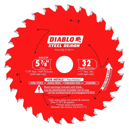 Miniatura 4 de Diablo Hoja de sierra para corte de metal Steel Demon Cermet II de acero de 8 pulgadas x 42 dientes – Vida útil hasta 25 veces más larga, cortes 10