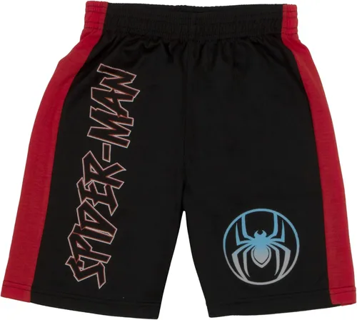 Miniatura 5 de Marvel Avengers Spider-Man Black Panther Miles Morales - Conjunto de camiseta de manga corta para niños, camiseta sin mangas y pantalones cortos
