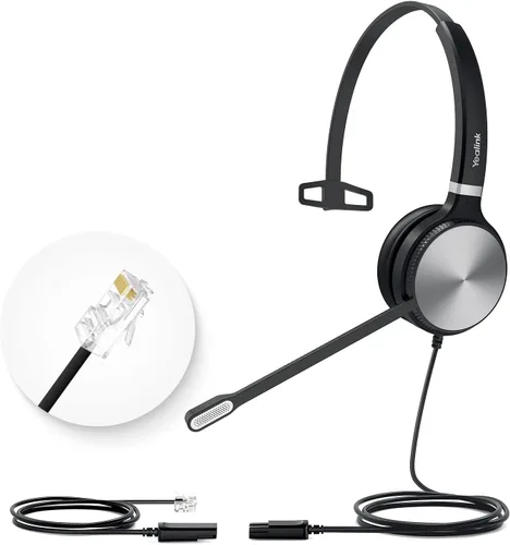 Miniatura 10 de Auriculares de teléfono Yealink para teléfonos de oficina YHS34 Lite QD a RJ9 con cable compatible con Poly Snom Grandstream Teléfonos
