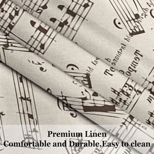 Miniatura 4 de Mantel de notas musicales retro, mantel rectangular de lino para decoración de fiestas musicales, suministros de comedor, cocina, decoración