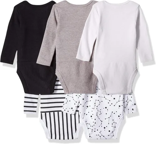 Miniatura 2 de Hanes Baby Long Sleeve Bodysuit, Ultimate Flexy Bodysuits Boys & Girls, 5-Pack