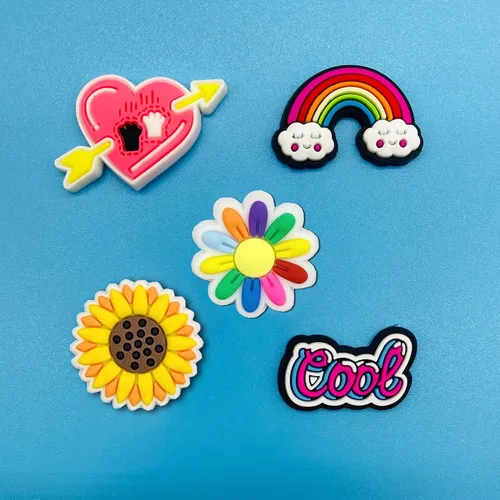 Miniatura 3 de 30 45 50 dijes para zapatos para Crock Girl Pink Peace Love Fast Food Mexicano Shoe Decor Charms para pulseras, sandalias, accesorios de decoración
