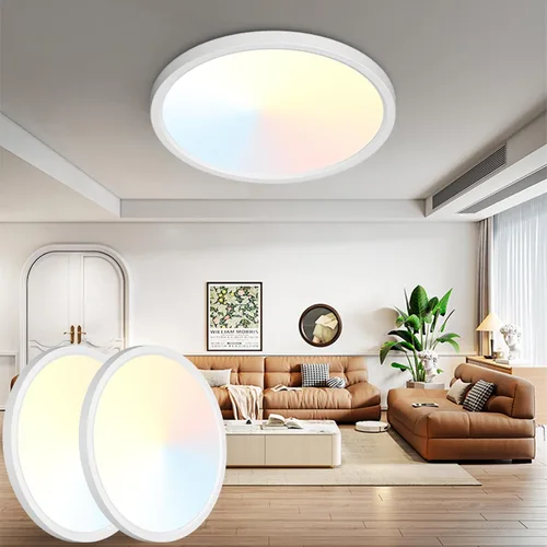Miniatura 10 de Peasur - Lámpara de techo led de 18 cm, montaje empotrado ajustable, 3000 K/3500 K/4000 K/5000 K/6500 K, 1500 LM, 15 W, lámpara redonda blanca Blanco