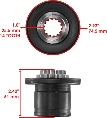Miniatura 4 de Caltric Eje de transmisión del diferencial delantero y acopladores compatibles con Yamaha Grizzly 660 YFM660 2003-2008