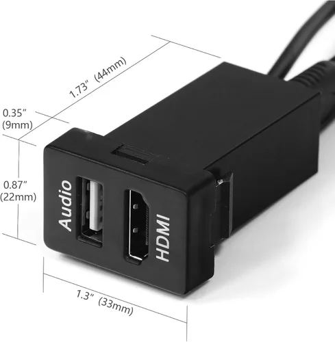 Miniatura 2 de Timloon Cable de montaje de enchufe HDMI+USB Entrada de audio Relé de audio Uso para Toyota (tipo A)