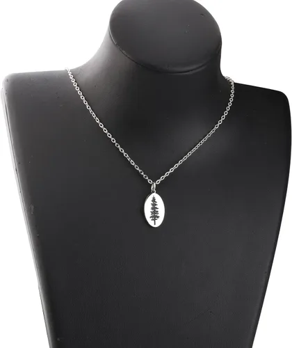 Miniatura 3 de FEELMEM Collar con dije de pino, árbol de pino, aventura y viaje, joyería para entusiastas del aire libre, regalo