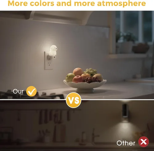 Miniatura 5 de L LOHAS LED - Luz nocturna enchufable para niños, luces nocturnas 3D de cachorros lindas con sensor de atardecer a amanecer, 1600K/2700K/5000K 3CCT