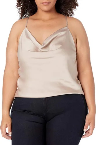 Miniatura 5 de The Drop Christy - Camiseta elástica sedosa con cuello de vaca para mujer