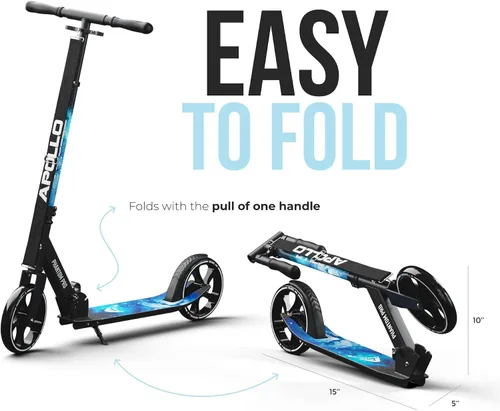 Miniatura 3 de APOLLO Patín plegable para adultos, adolescentes y niños a partir de 6 años con ruedas grandes (XXL), scooters plegables con opciones de rueda