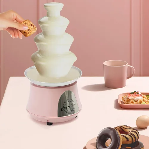Máquina de fuente de chocolate de 4 niveles, capacidad de 2.2 libras, fuente de chocolate eléctrica, para encimera, fuente de fondue de chocolate,