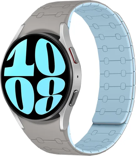 Miniatura 27 de Amizee No Gap Band Compatible con Samsung Galaxy Watch Ultra (2025/2024) Correa de 47mm, Correa de silicona deportiva magnética de 22mm para mujeres
