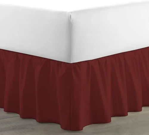 Miniatura 23 de Falda de cama – Falda de cama con volantes (individual, rosa) de 12 pulgadas de caída de polvo con plataforma, tela 100% algodón de 800 hilos, falda
