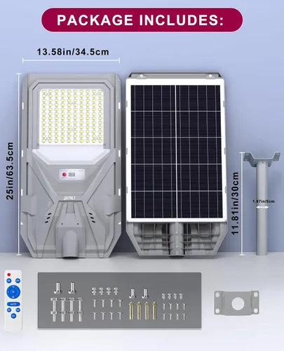 Miniatura 7 de JAYNLT X-8500W Luces de calle solares, luz de estacionamiento comercial de 6500K del atardecer al amanecer, luz de calle de inundación de seguridad