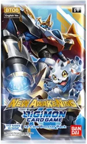 BANDAI 2022 Digimon English TCG New Hero [BT08] Caja de refuerzo - 24 paquetes o 12 cartas cada uno, multicolor (BCL2611042)