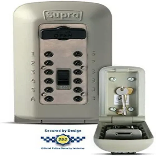 NRS Healthcare Supra M61469 C500 - Caja fuerte para llaves, montaje en pared, exterior, dispositivo de almacenamiento de llaves, color crema