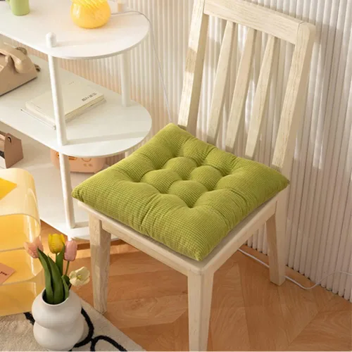 Cojines cuadrados antideslizantes de felpa gruesa para asiento de silla de oficina, cojín de asiento de silla de oficina, suave tatami reversible,
