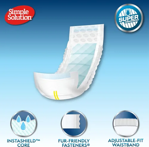 Miniatura 4 de Simple Solution Envolturas desechables para macho, bandas absorbentes a prueba de fugas para el vientre para perros, ayuda para la incontinencia