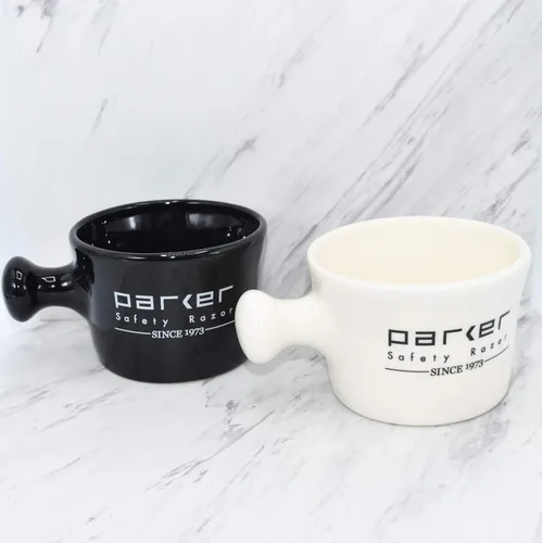 Miniatura 4 de Parker - Taza de afeitado de gres de lujo para usar con jabones de afeitar de hasta 3 pulgadas y cremas de afeitado espumantes, hecha a mano