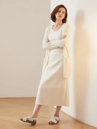 Miniatura 2 de SHIBEVER Sandalias planas para mujer, cómodas y elegantes, con soporte de arco ortopédico, puntera abierta, sandalias de verano para caminar