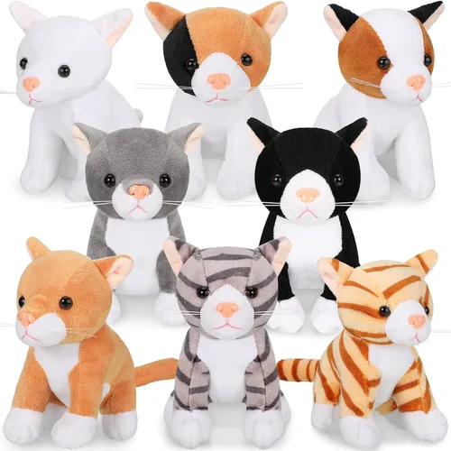 8 piezas de animales de peluche de 5 pulgadas a granel, varios lindos animales de peluche para mascotas, pequeños animales de peluche para