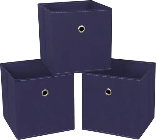 Miniatura 40 de Cubos de Almacenamiento Plegables Negros Contenedores, Cubos de Almacenamiento de Tela de 11 Pulgadas, Cajas de Almacenamiento de Tela, Cubos