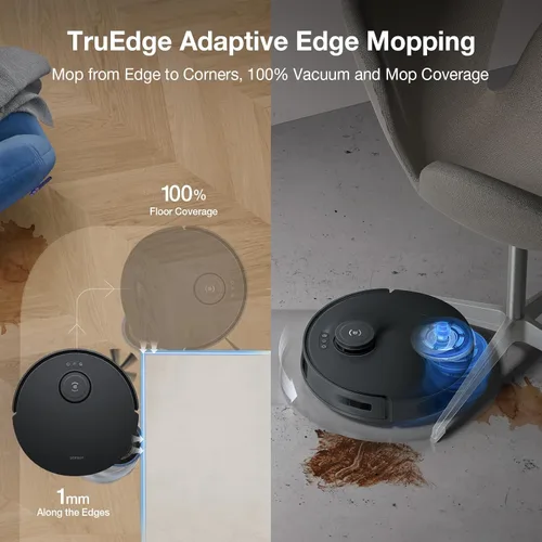 Miniatura 3 de ECOVACS DEEBOT T30S AI Care Robot Aspiradora y Trapeador, 11000Pa, Trapeado de Borde Adaptativo TruEdge, ZeroTangle, AI Instant Re-mop, Lavado