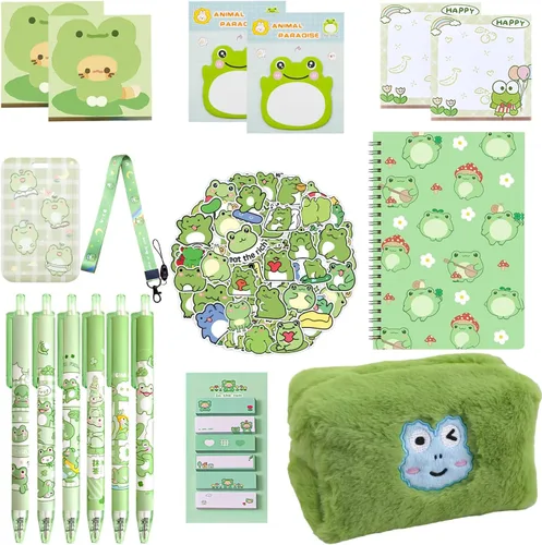 Miniatura 7 de Juego de 406 piezas de artículos de papelería de oso lindo, suministros de oficina Kawaii, incluye un divertido estuche para lápices, bolígrafos