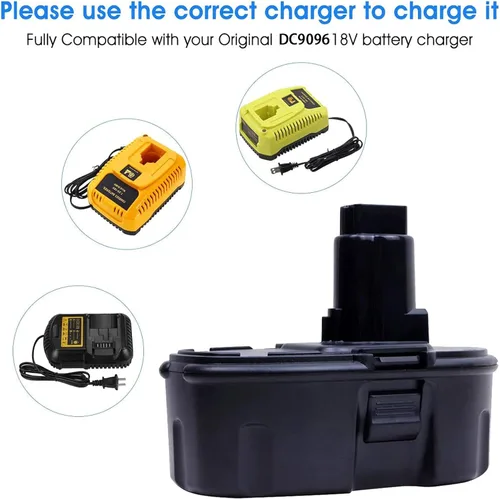 Miniatura 5 de 2 paquetes de 18V 4.5Ah DC9096 DC9098 Ni-Mh de repuesto para batería Dewalt de 18V 4500mAh XRP compatibles con herramientas inalámbricas Dewwalt 18