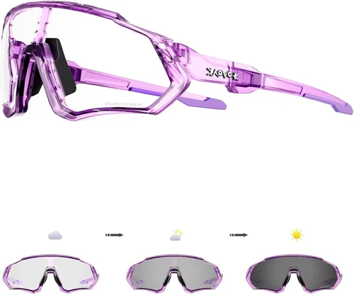 Miniatura 15 de KAPVOE Gafas de ciclismo fotocromáticas para hombres y mujeres, gafas de sol para bicicleta de montaña MTB, para bicicleta de montaña Clear - K9408