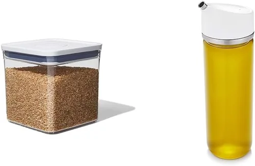 OXO Good Grips - Contenedor POP – Almacenamiento hermético de alimentos – 2.8 cuartos de galón para arroz, azúcar y más y Good Grips Dispensador de