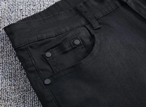 Miniatura 5 de Leward - Pantalones vaqueros para hombre ajustados elásticos color negro